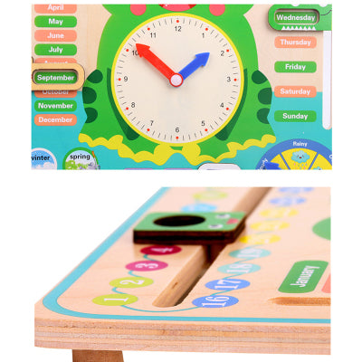 Montessori circle time wooden toy - Weather, Seasons, Clock, Days