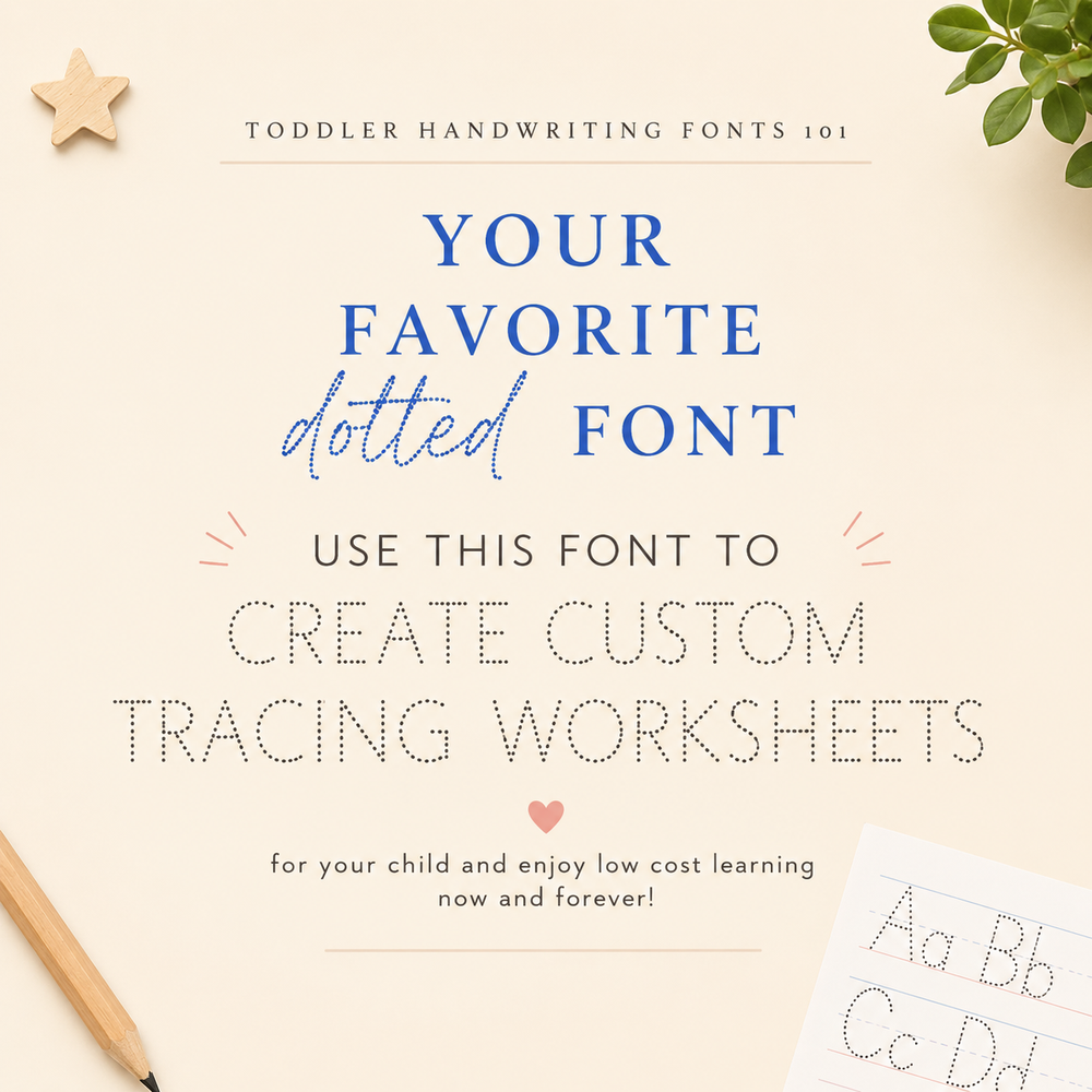 Eager Kinder dotted tracing font