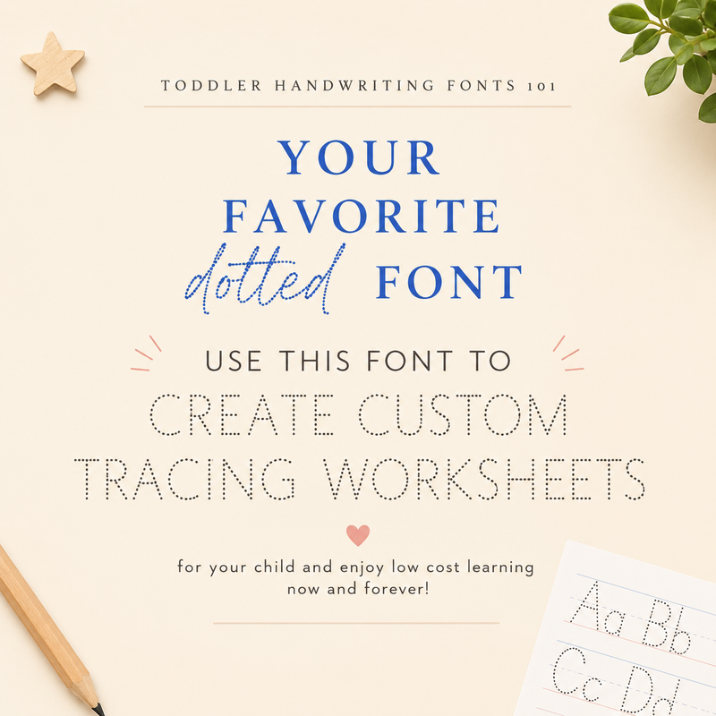 Eager Kinder dotted tracing font