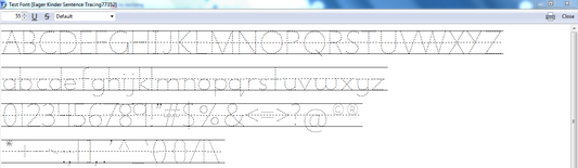 Eager Kinder sentence tracing font