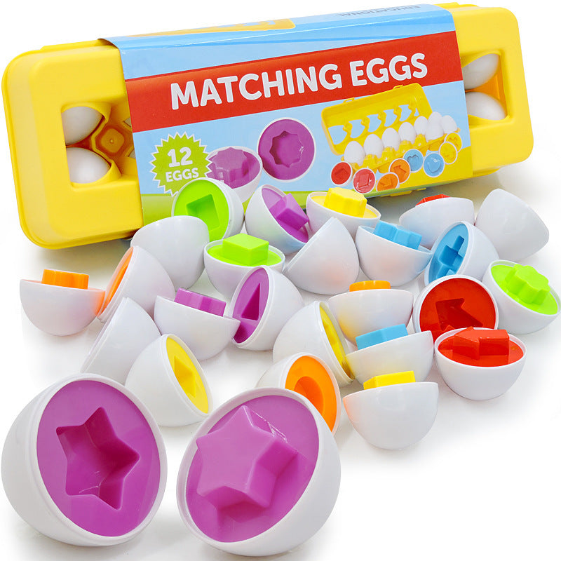 Montessori Child Learning Egg Matching Carton - For Shape Matching Sorting Toys