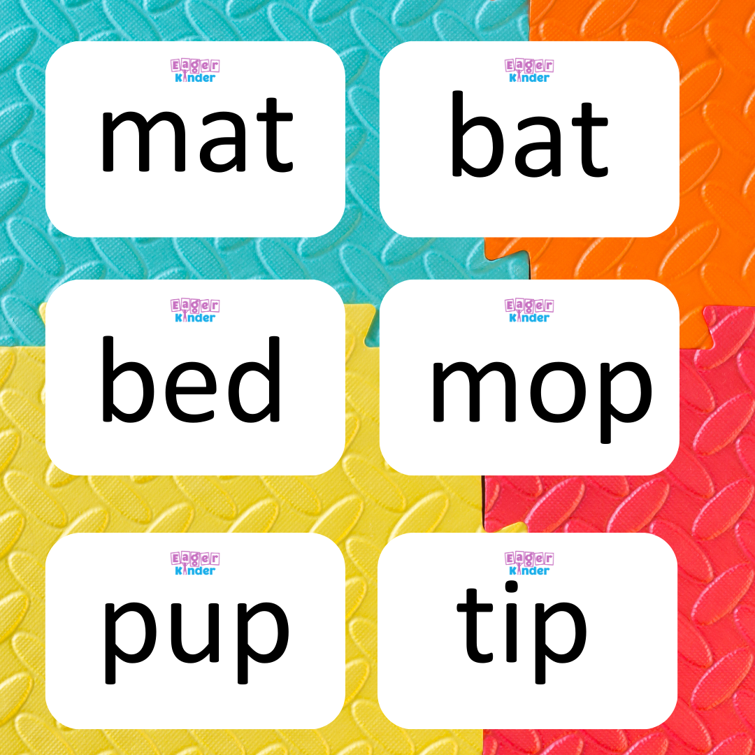 Preschool/Pre-K 3 letter word flashcards